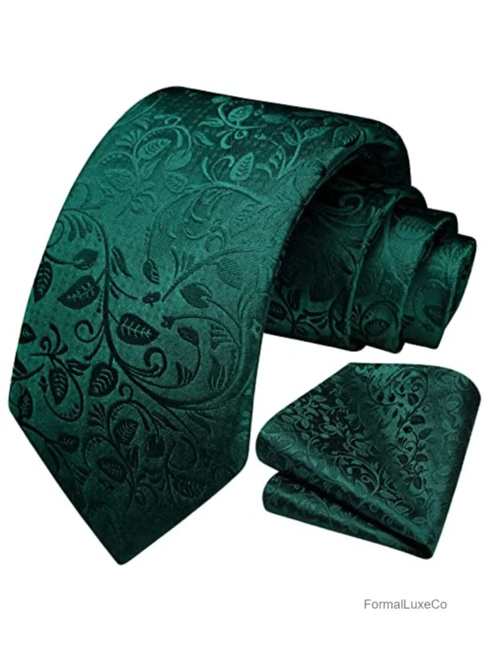 Silk Blend Paisley Tie & Pocket Square Set - Formal Wedding Men's Necktie